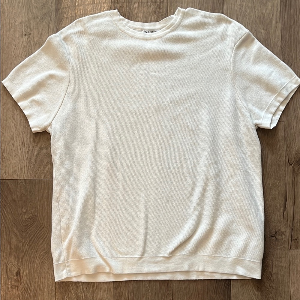 Zara Cotton Knit Short Sleeve Tee